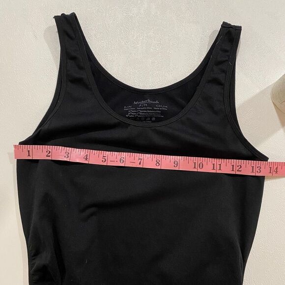 Motherhood Maternity Black Ruched Tank Top Size S/M Stretch Nylon Spandex - Picture 4 of 4
